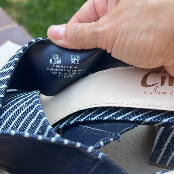 Circus by Sam Edelman Pinstripe denim blue Mules size 8.5 - Picture 10 of 11